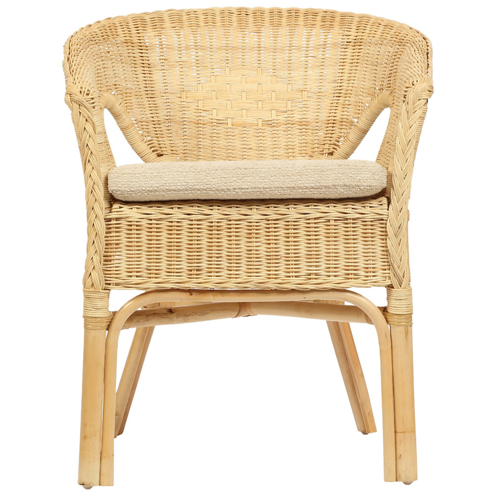 Desser Furniture Natural Wicker Adult Size Loom Chair with Cushion Image 3