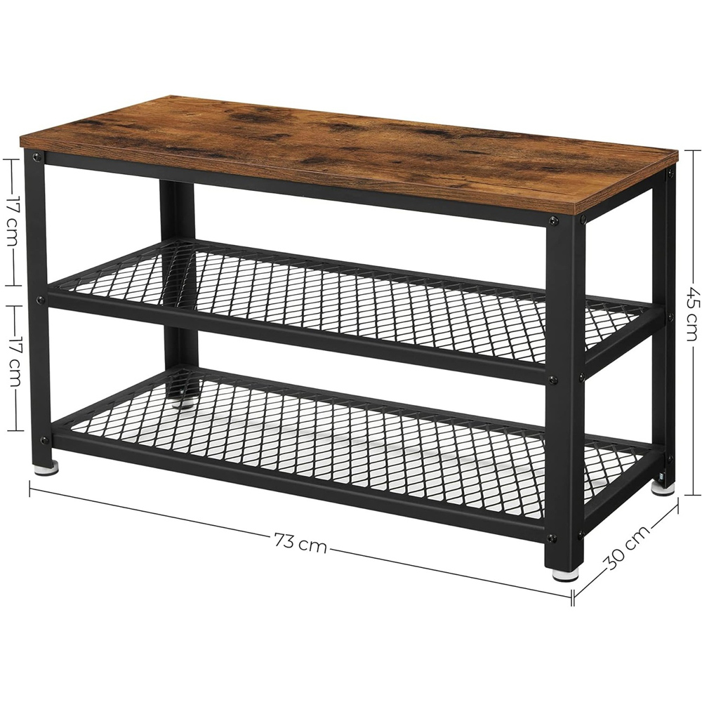 Modcraft 2 Shelf Industrial Style Shoe Bench Image 4