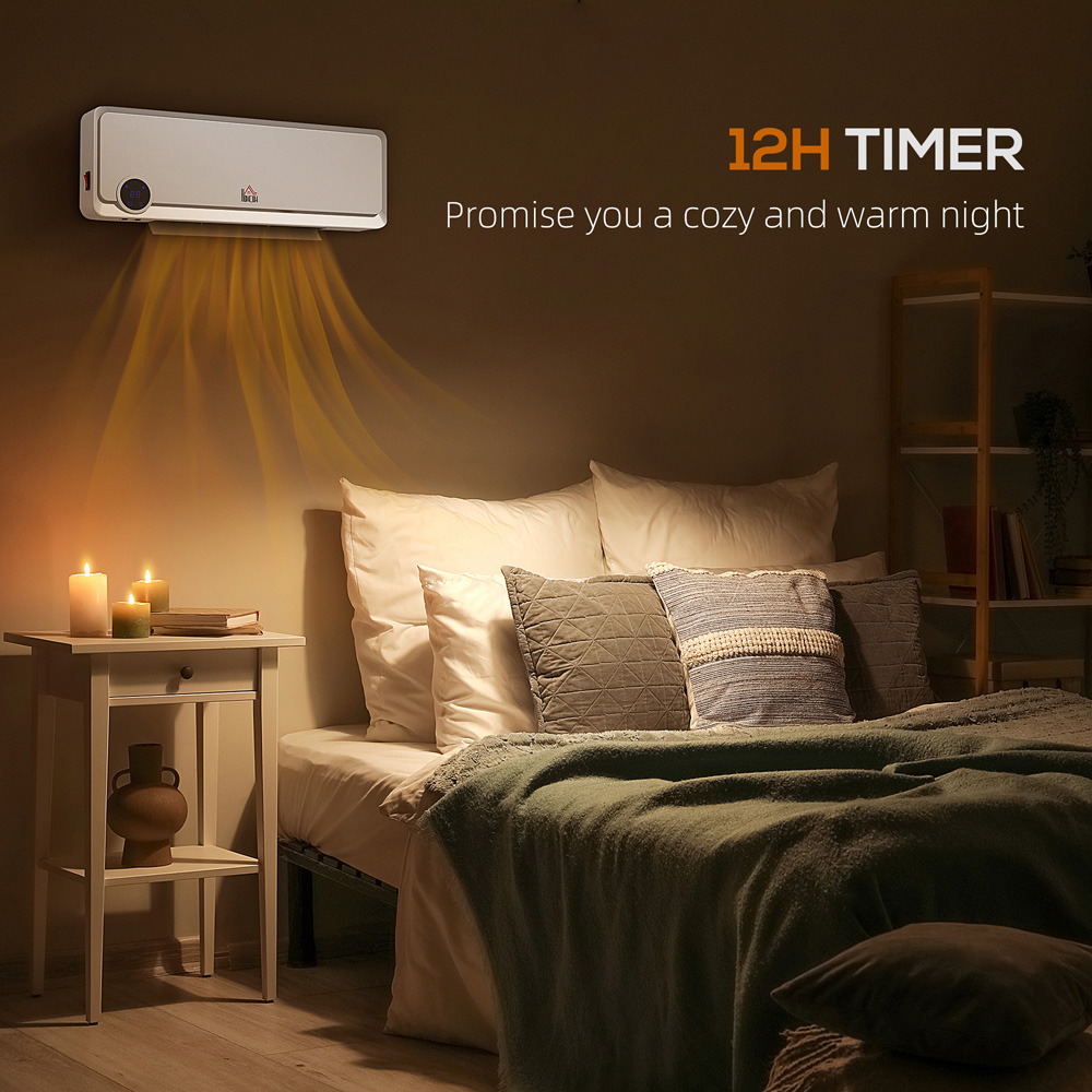 HOMCOM White Downflow Heater 2000W Image 4