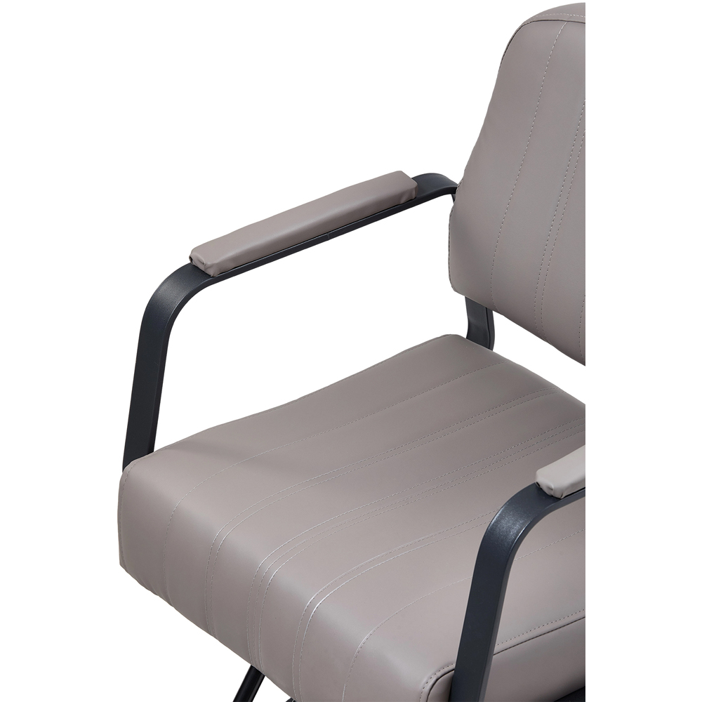 Living and Home Grey and Black Swivel Base Salon Barber Chair with Hydraulic Lift Image 5