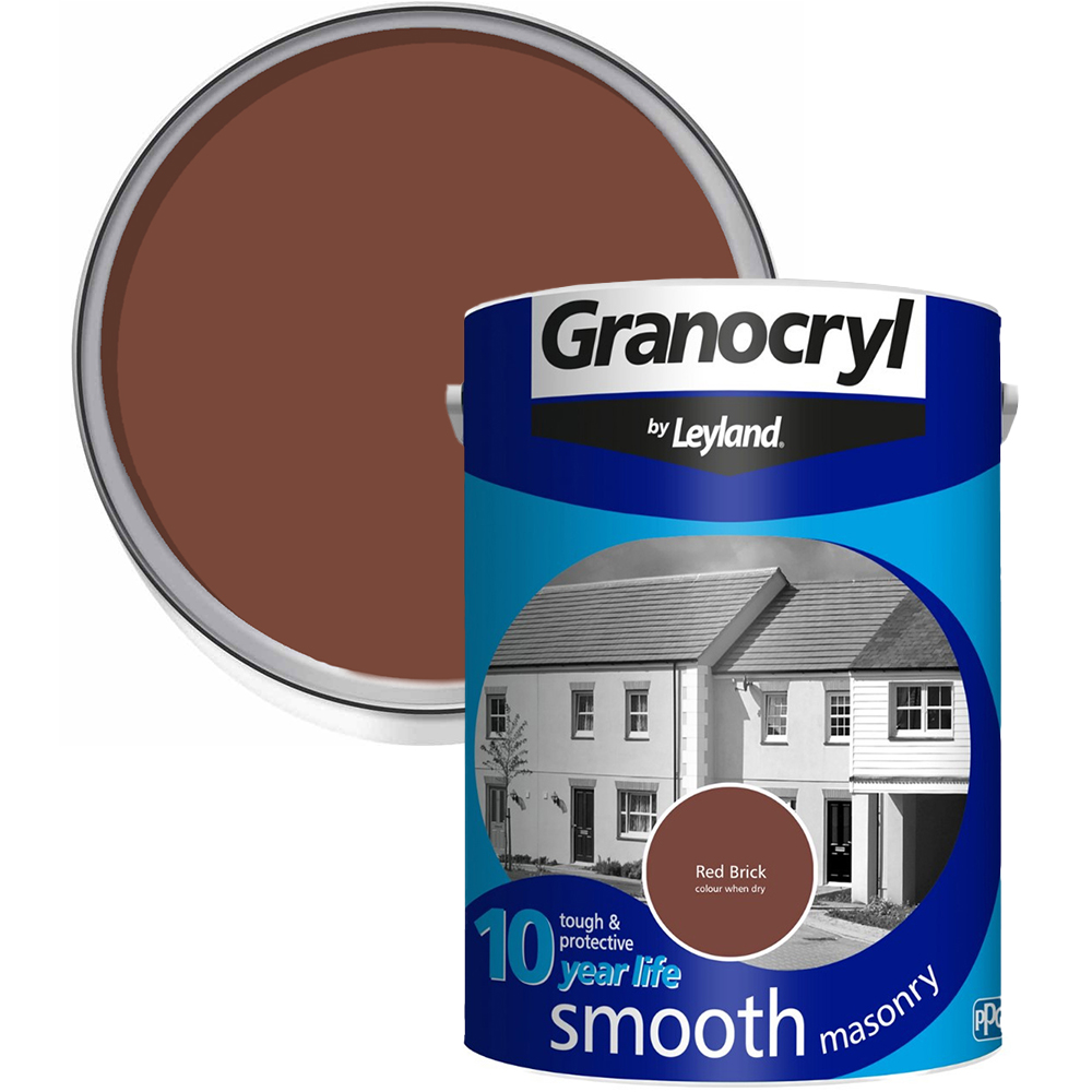 Leyland Granocryl Exterior Walls Red Brick Smooth Masonry Paint 5L Image 1