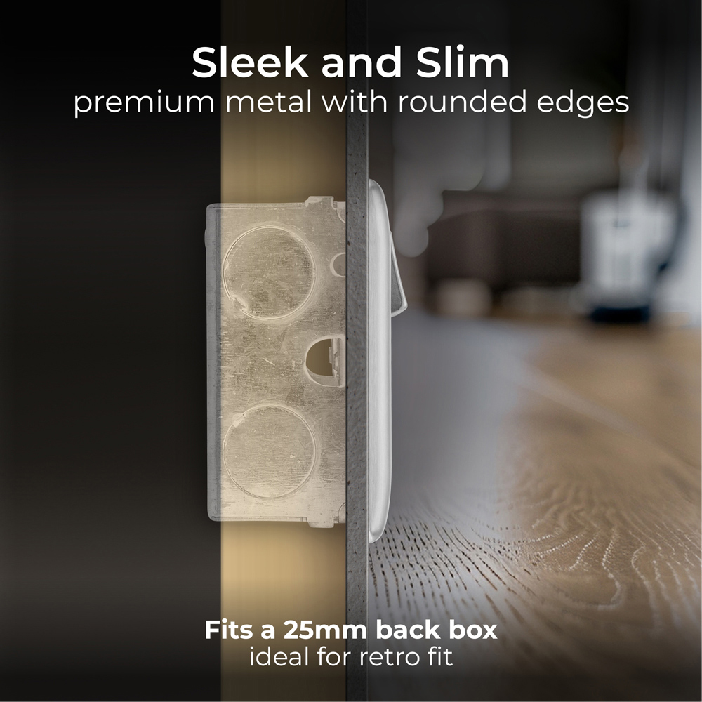 BG Nexus 13A Brushed Steel Double Switched Socket with USB A and C Image 6