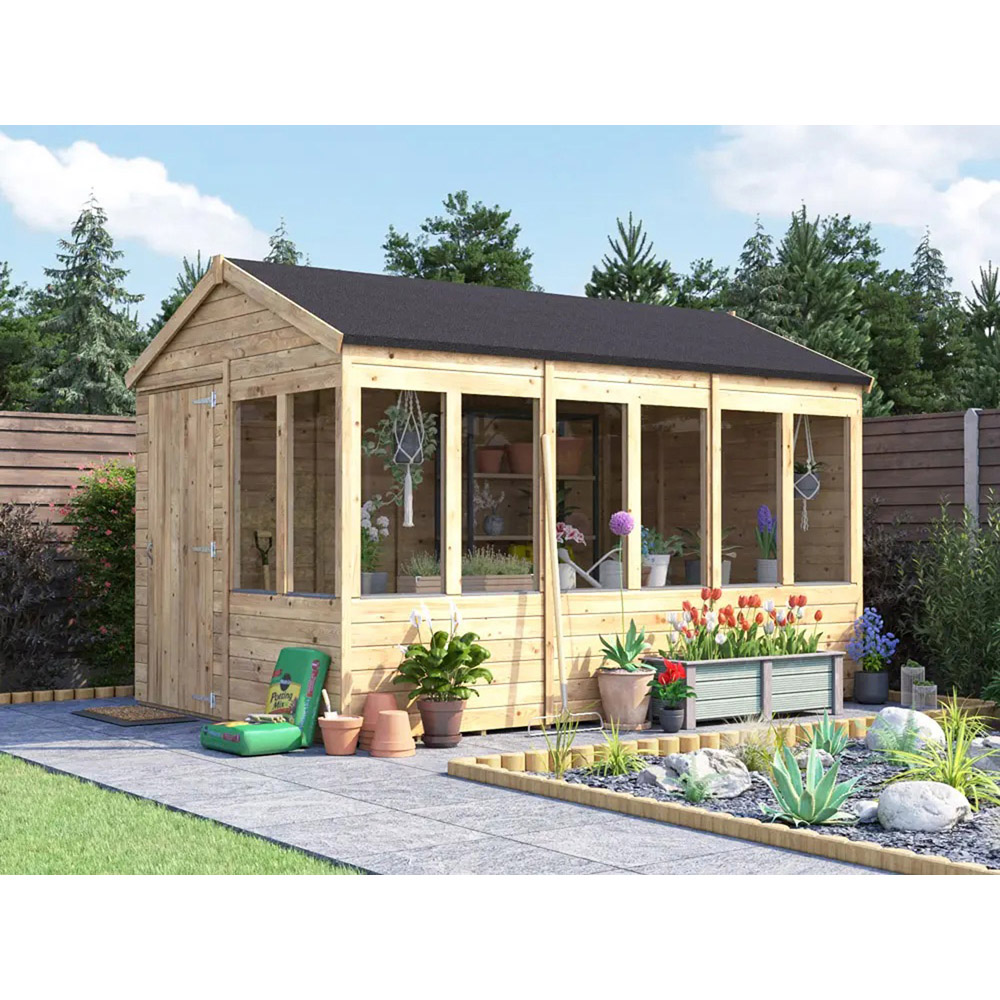 Dunster House Overlord 8 x 12ft Modular Brown Superfelt Apex Potting Shed Image 3