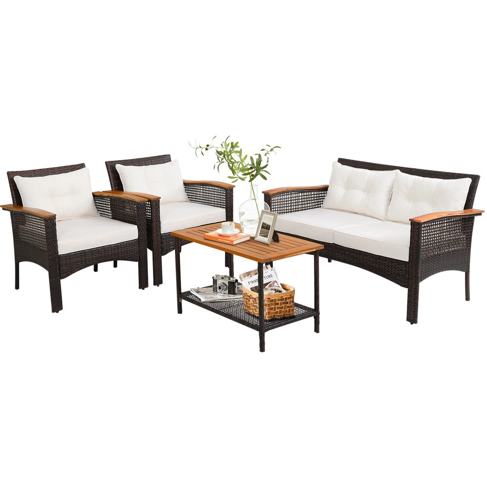 Costway 4 Seater Outdoor Patio Loveseat Furniture Set Image 2