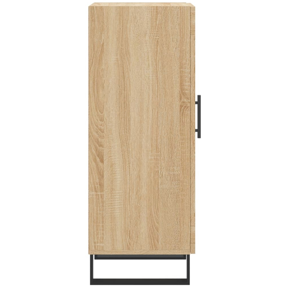 vidaXL Single Door Light Brown Sideboard with Black Handle Image 7