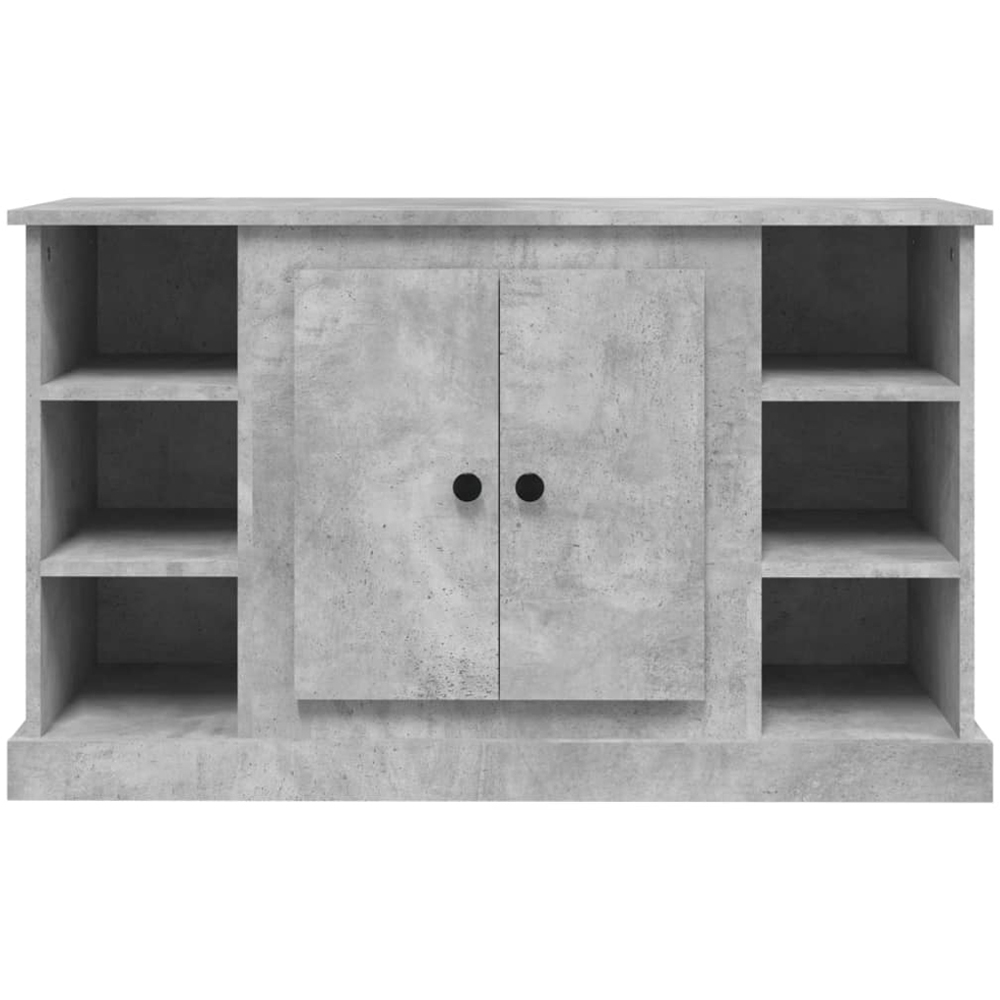 vidaXL 2 Door 6 Shelf Concrete Grey Wooden Sideboard Image 3