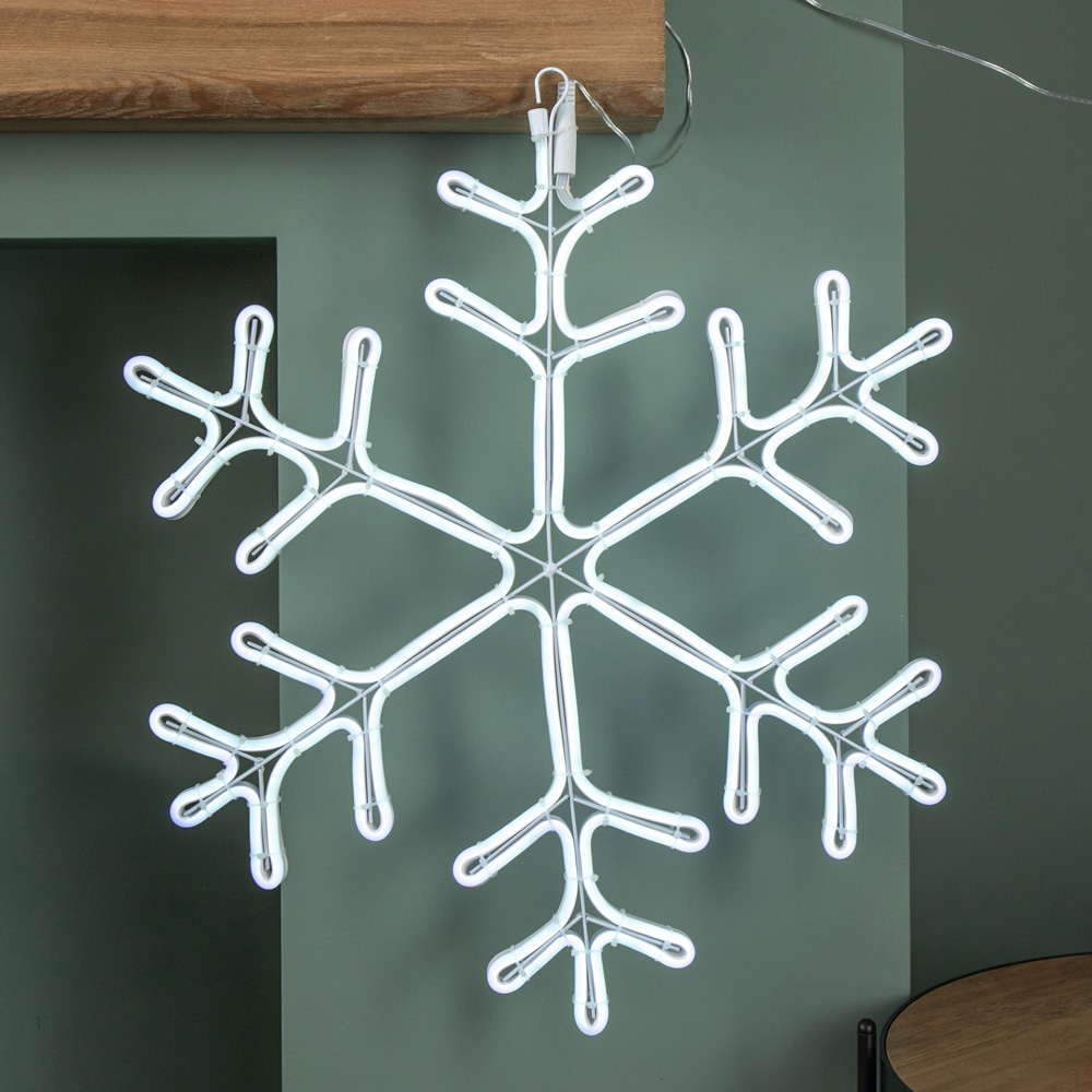 Samuel Alexander Blue and Cool White LED Neon Flex Christmas Snowflake 59cm Image 4