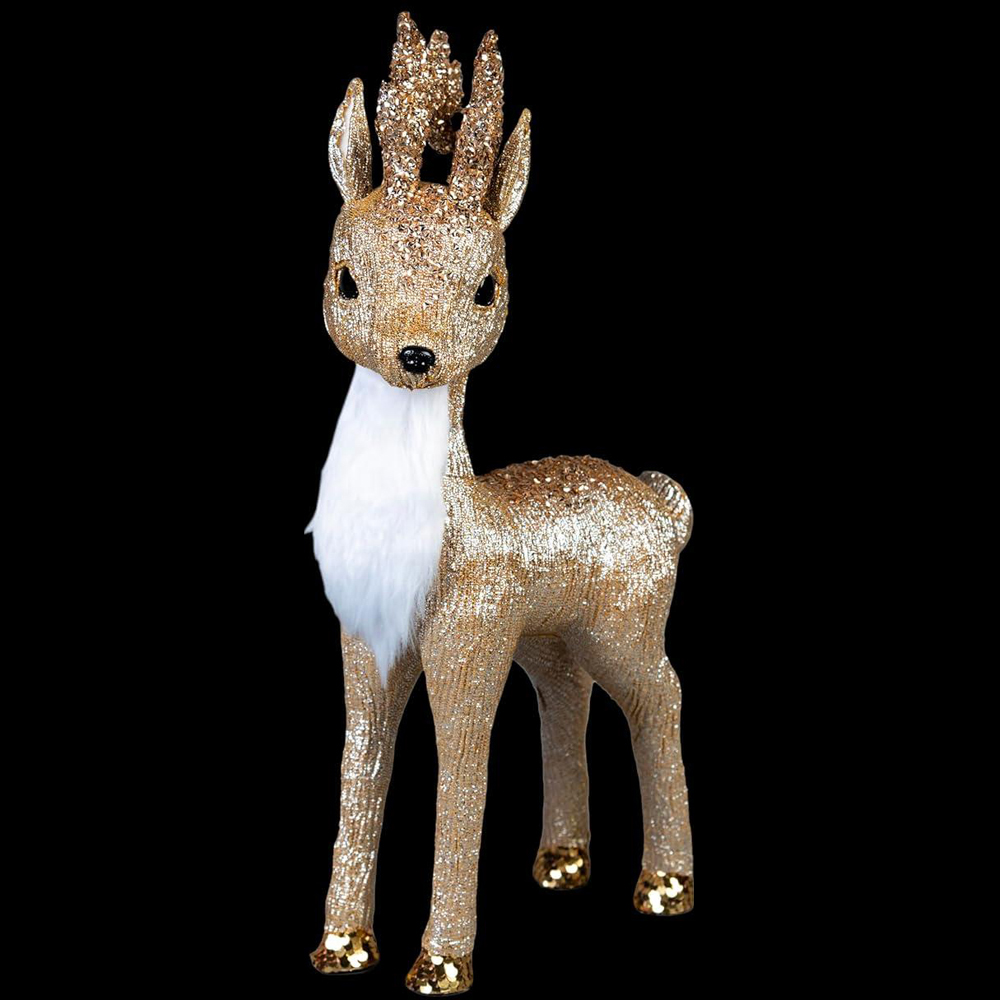 Shatchi Gold Reindeer Christmas Decoration 44cm Image 4