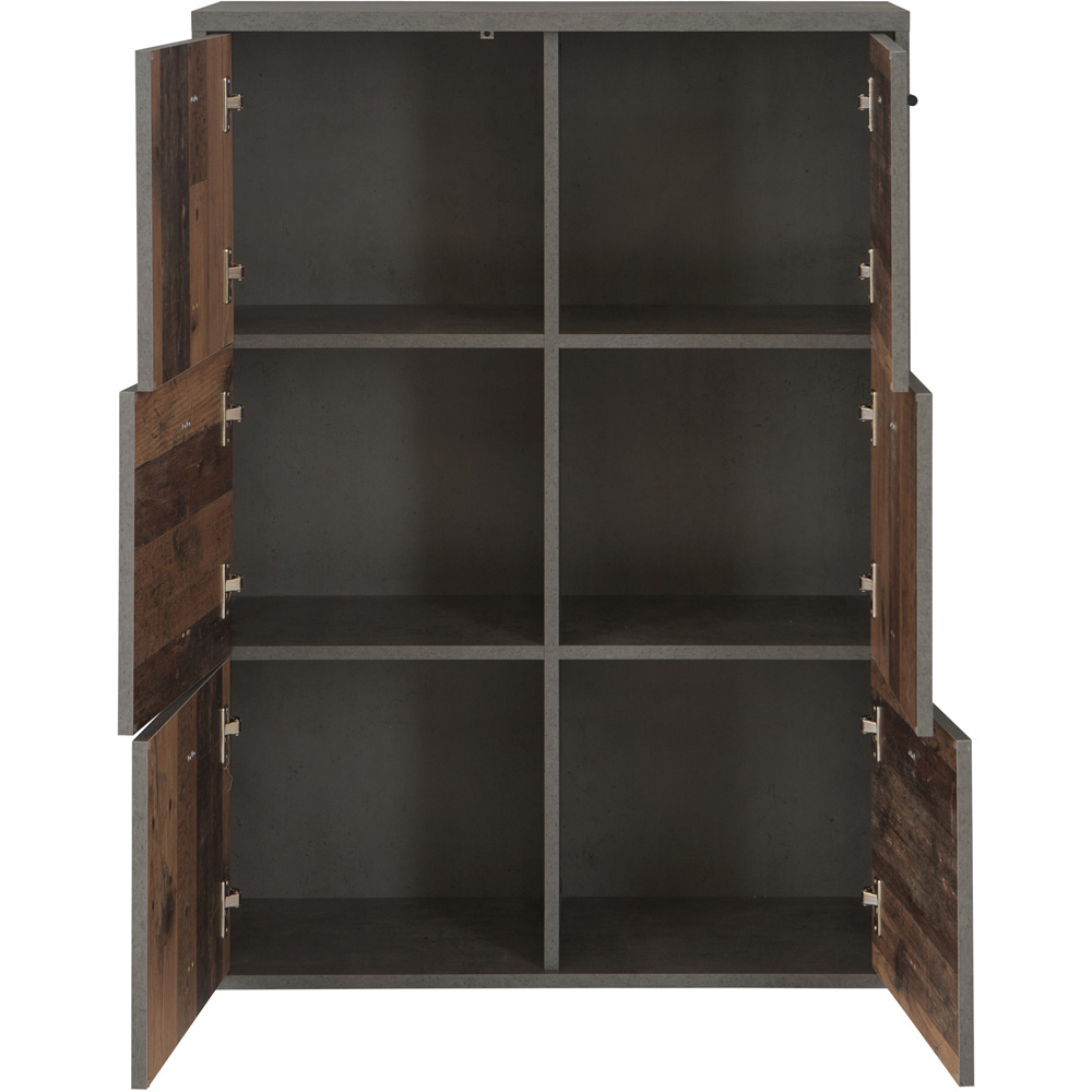 Florence Best 6 Doors Dark Grey Old-Wood Storage Chest Image 5