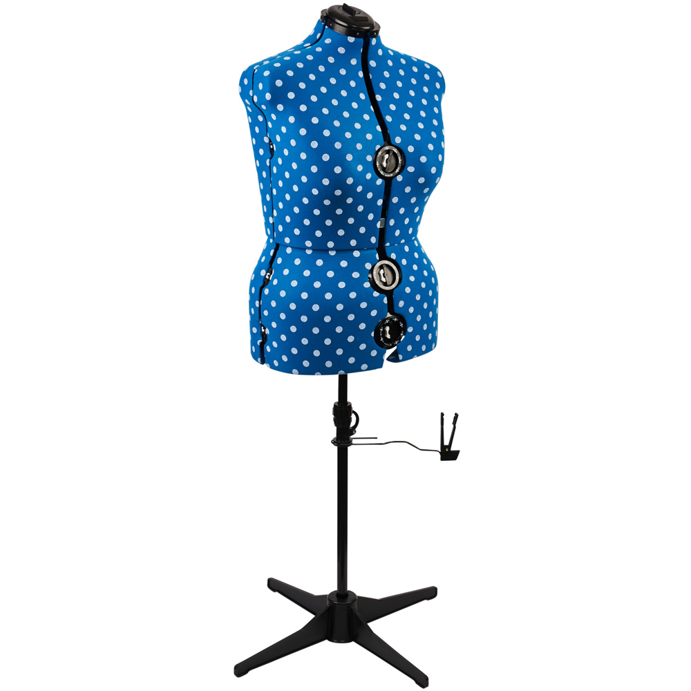 Sewing Online 5902C Duck Egg Polka Adjustable 8-Part Dressmakers Dummy with Hem Marker Large Image 1