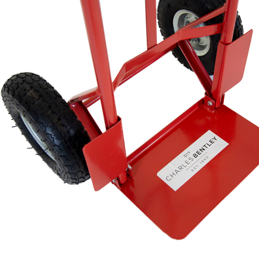Charles Bentley Red Folding Small Toe Plate Sack Truck 200Kg Image 6