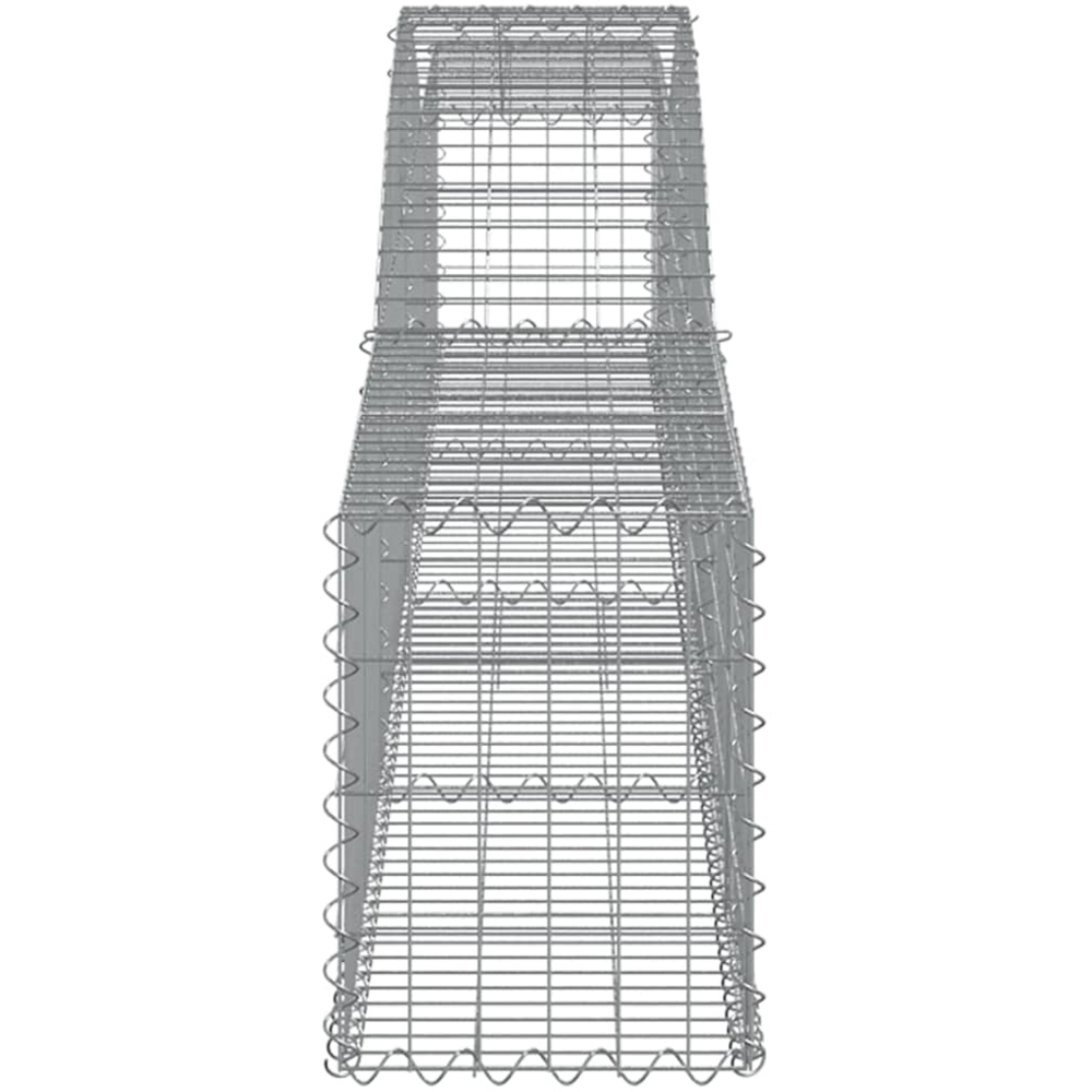 vidaXL Silver Galvanised Iron Arched Gabion Basket 400 x 30 x 40/60cm 3 Pack Image 3