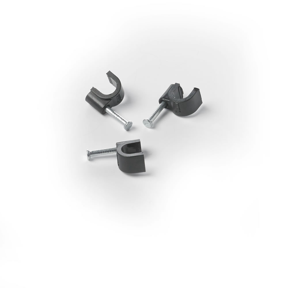 Wilko 20 pack 6mm Round Black Cable Clips Wilko