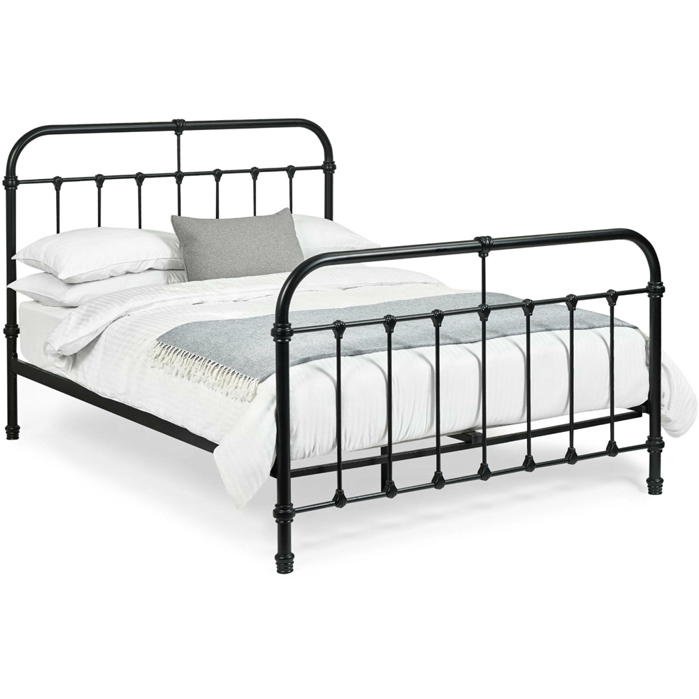 Julian Bowen Logan Double Black Satin Metal Bed Frame Image 2