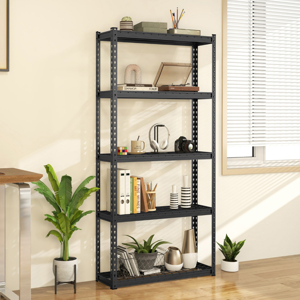 Costway 5 Shelf Black Warehouse Shelving Unit Image 2