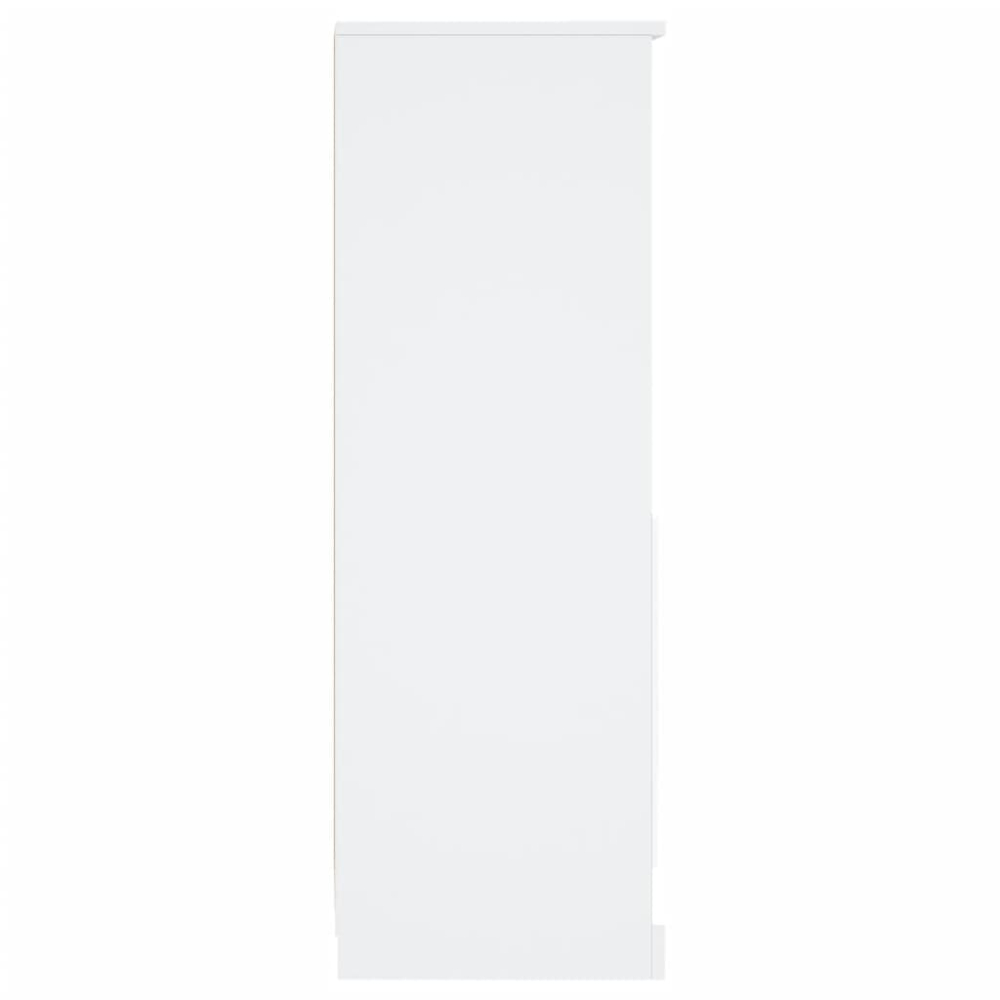vidaXL Single Door 2 Shelf White Highboard Image 7