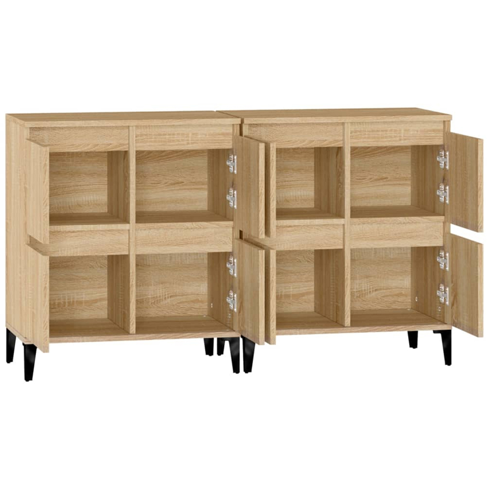 vidaXL 4 Door Sonoma Oak Sideboard Set of 2 Image 7