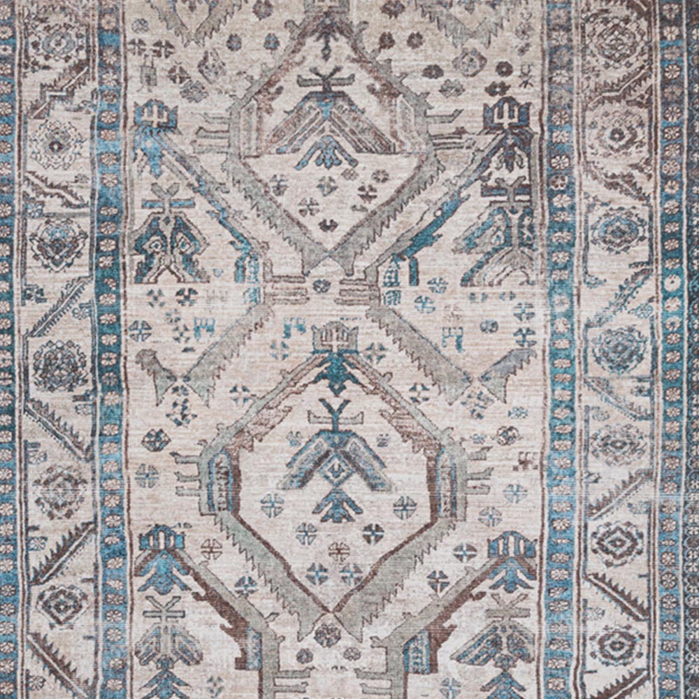 Kukoon Traditional Bordered Medallion Beige Grey Washable Rug 200 x 290cm Image 3