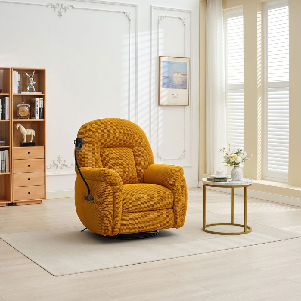 Milar Mustard Reclining Chair with Phone Holder Image 7