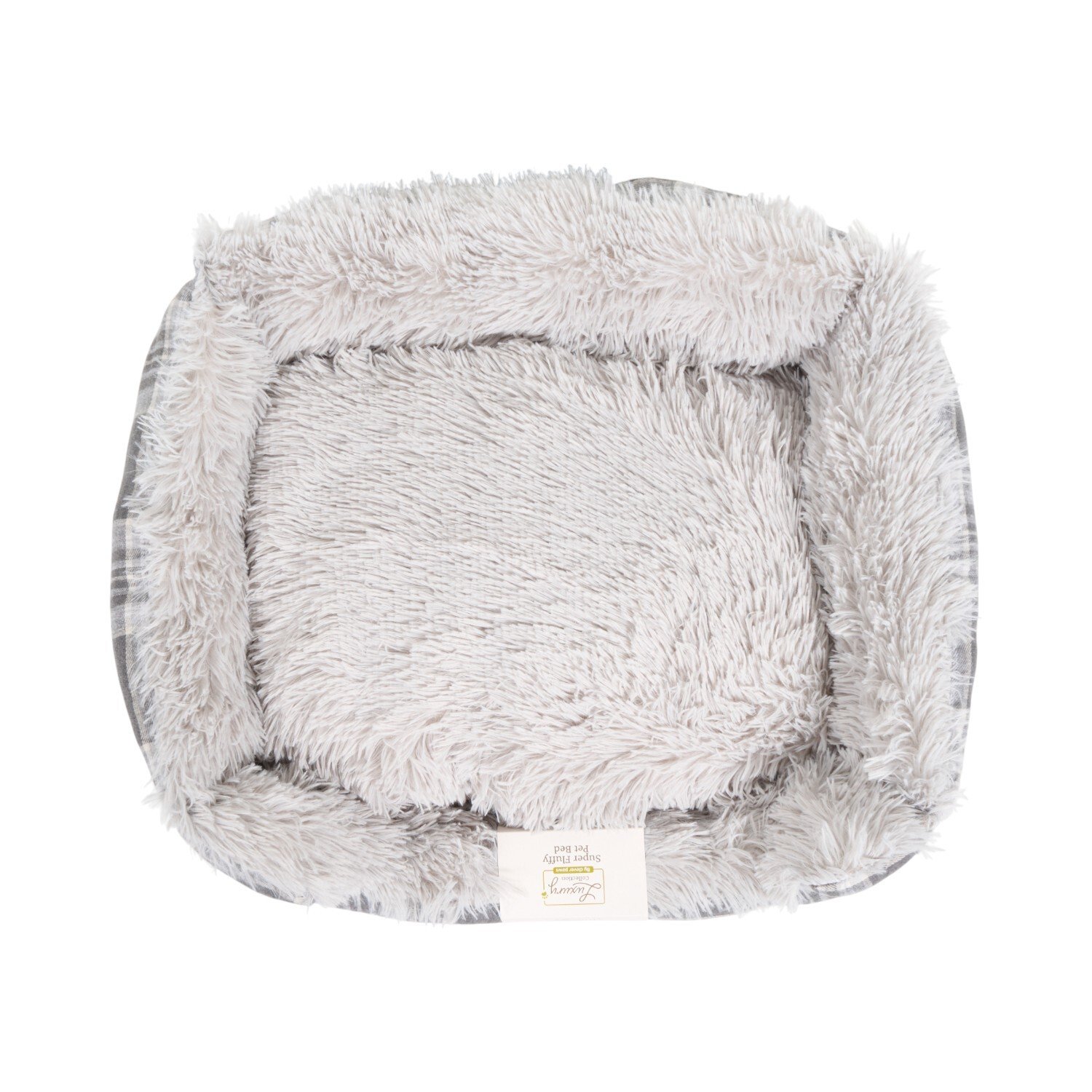 Super Fluffy Soft Pet Bed Grey Medium Image 2