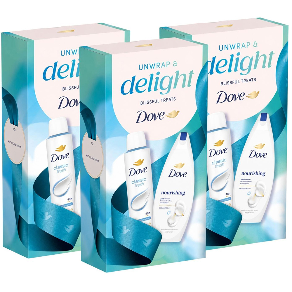 Dove Unwrap and Delight Blissful Treats Duo Gift Set 2 Piece 3 Pack Image 1