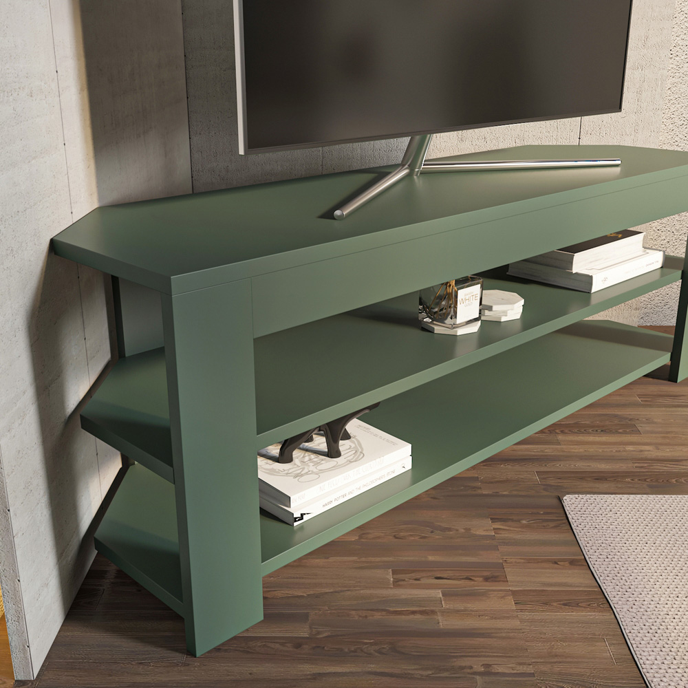 Decorotika Rita 2 Shelf Silva Corner TV Stand for 43 inch TV Image 2