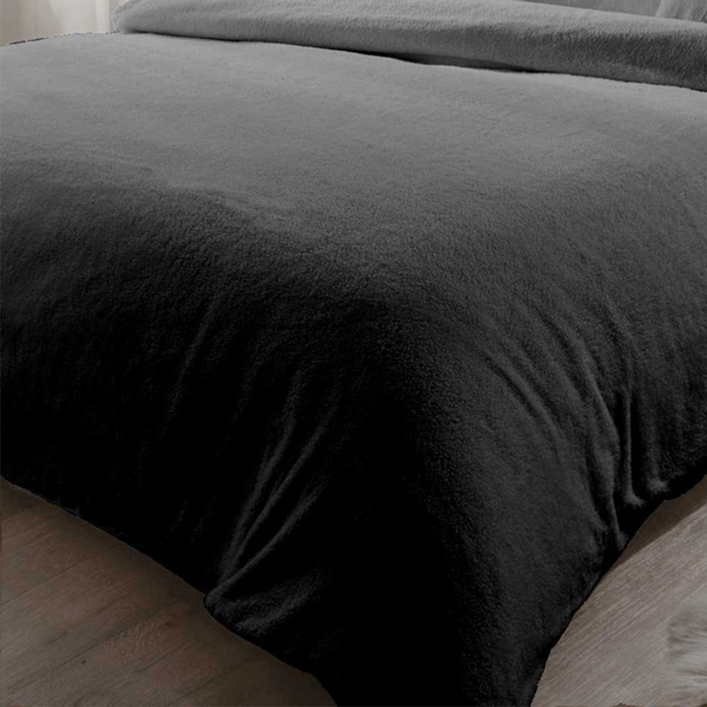 Rapport Home Teddy Double Charcoal Duvet Set Image 3