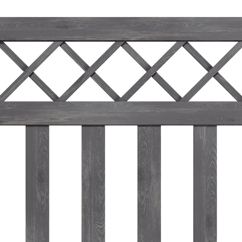 Outdoor Cross Top Wooden Grey Garden Fence Door, 120 x 90 x 2.5cm Image 6