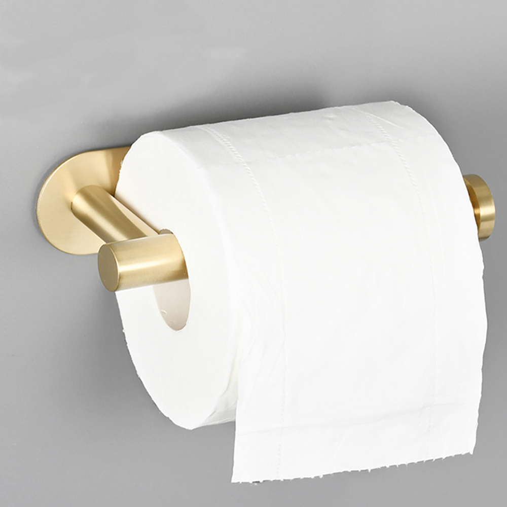 Living and Home Gold Wall Mounted Stainless Steel Toilet Paper Roll Holder Image 2