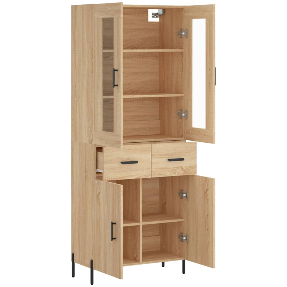 vidaXL 4 Door 2 Drawer Sonoma Oak Highboard Image 4