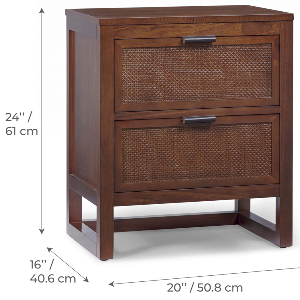 Teamson Home Hatteras 2 Drawer Walnut Nightstand Image 9