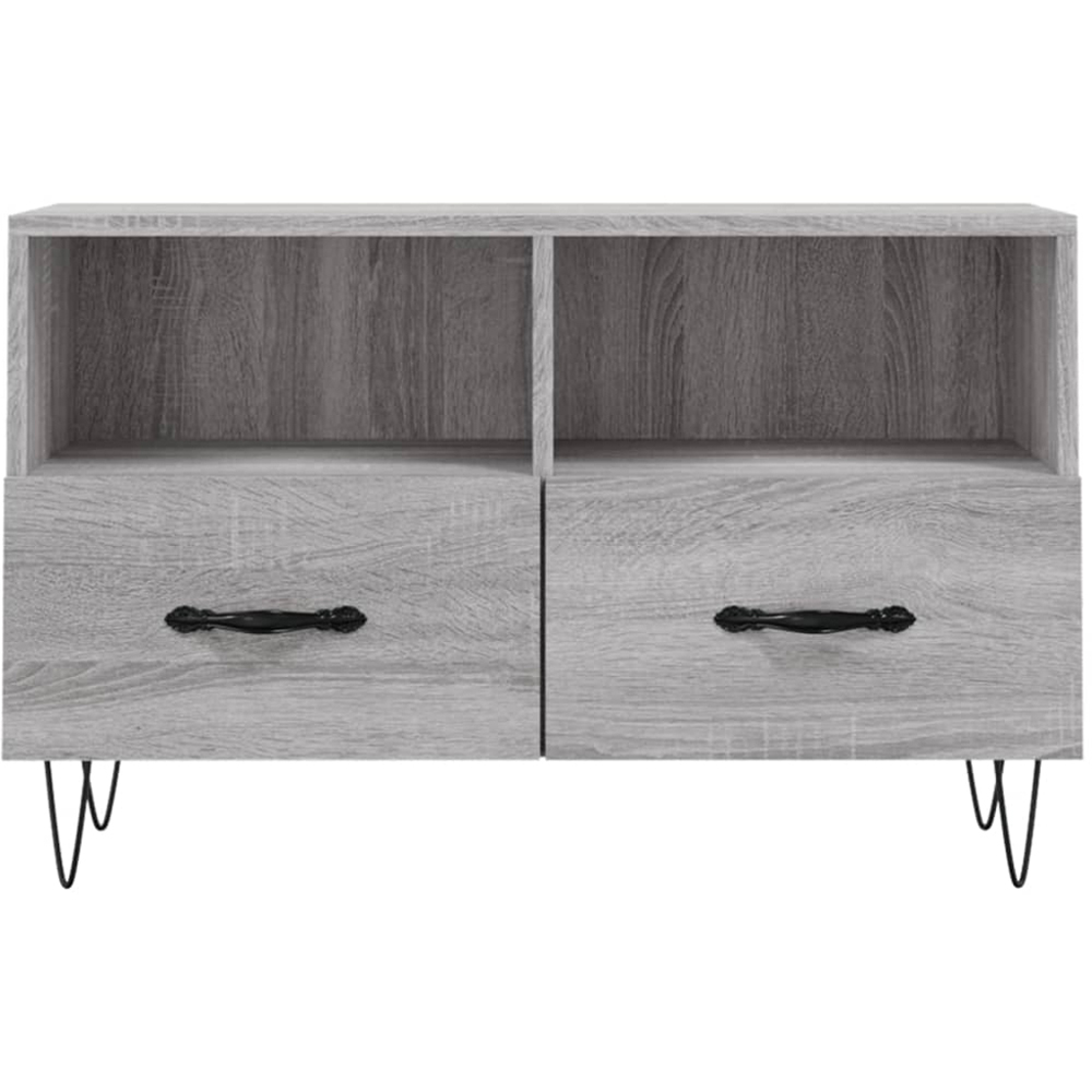 vidaXL 2 Drawer 2 Shelf Grey Sonoma TV Cabinet Image 5