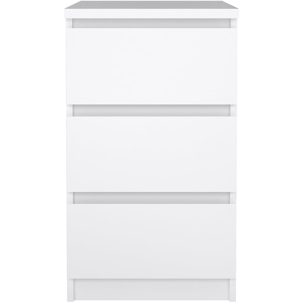 Florence 3 Drawer White High Gloss Bedside Table Image 3