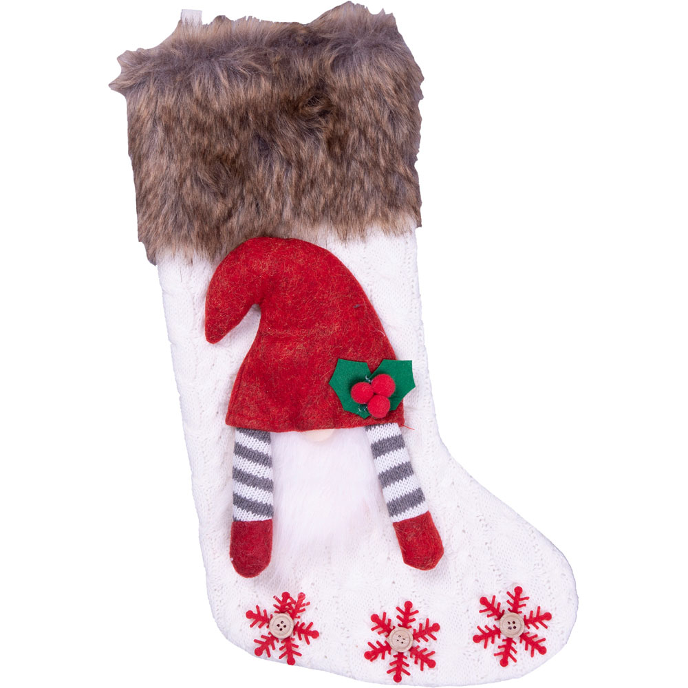 St Helens Luxury White Gonk Christmas Stocking Image 1