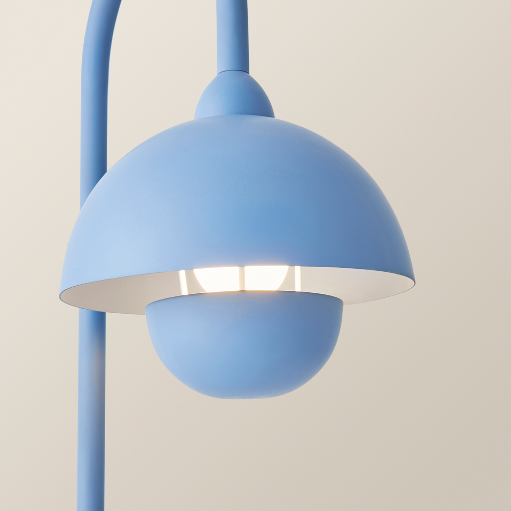 ValueLights Tilly Pastel Sky Blue Arched Dome Shade Metal LED Table Lamp Image 3
