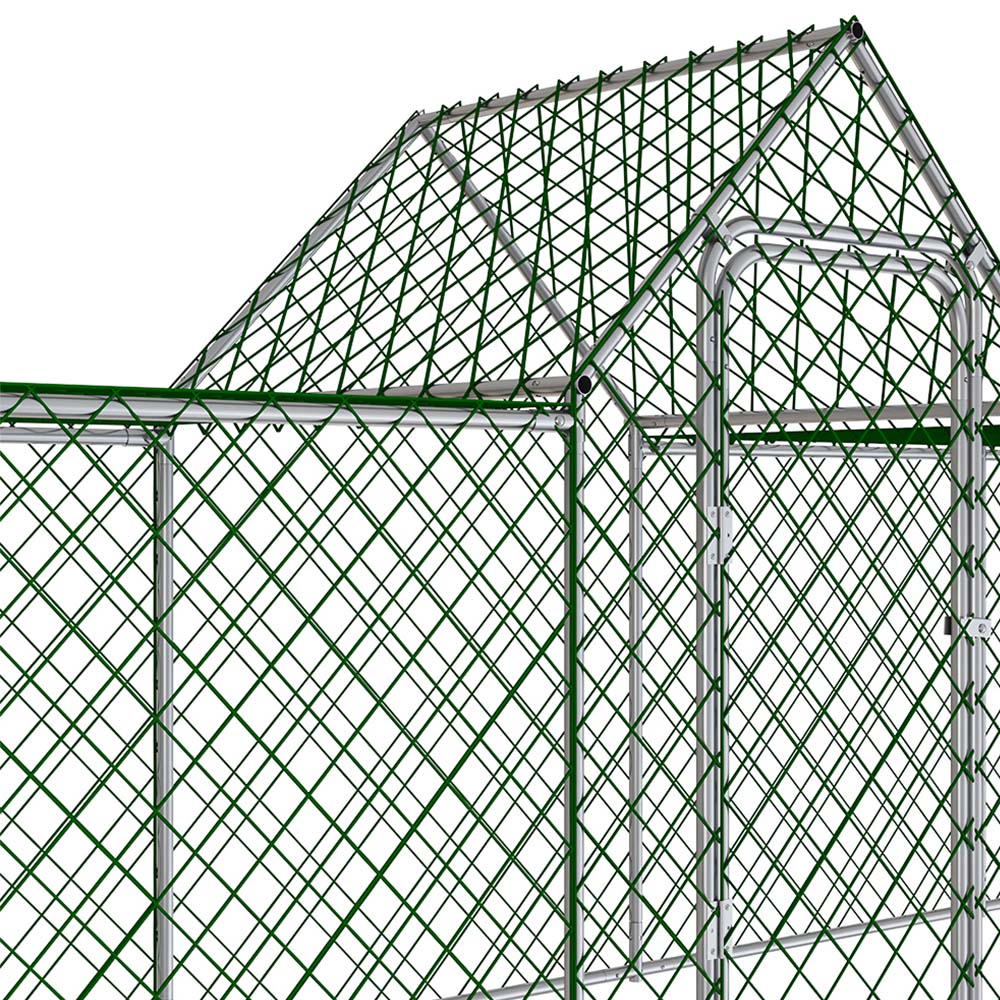 Living and Home Silver Metal Chicken Coop Run with Waterproof PE Tarpaulin Image 4