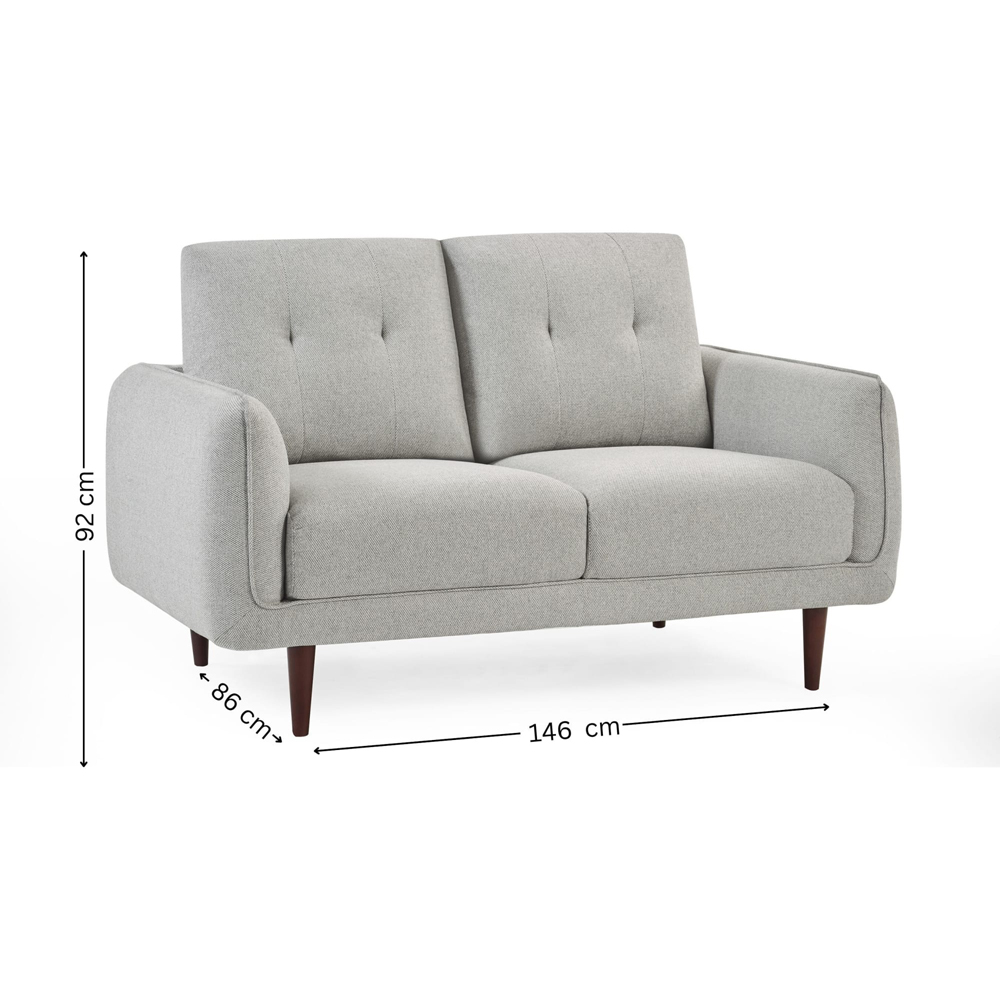 Julian Bowen Remy 2 Seater Light Grey Woven Fabric Sofa Image 9