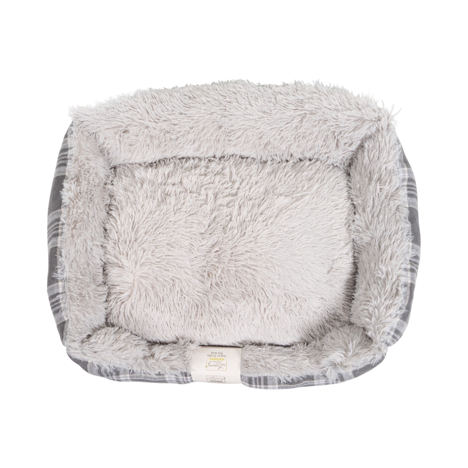 Super Fluffy Soft Pet Bed Grey Large Image 2
