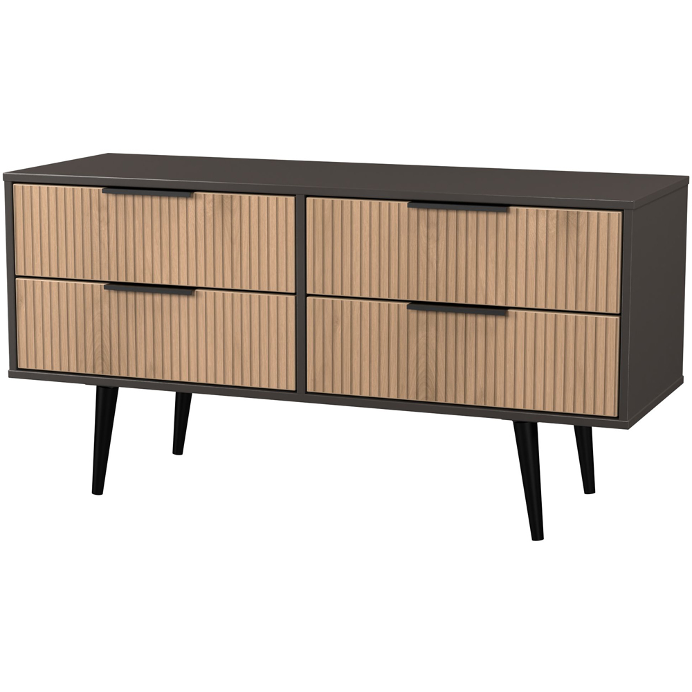 Crowndale Hong Kong 4 Drawer Slatt Effect and Graphite Bed Box Ready Assembled Image 4