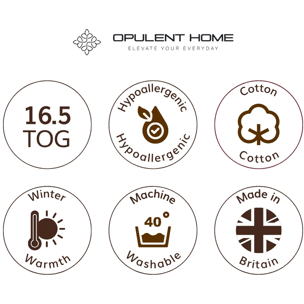 Opulent Home Super King Size White Extra Warm Winter Cotton Duvet 16.5 Tog Image 9