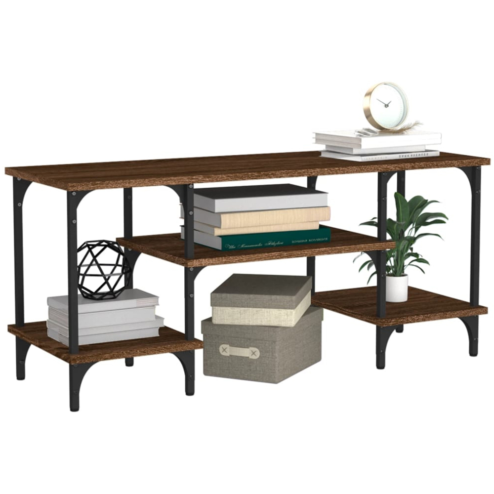 vidaXL 3 Shelf Brown Oak TV Cabinet Image 4