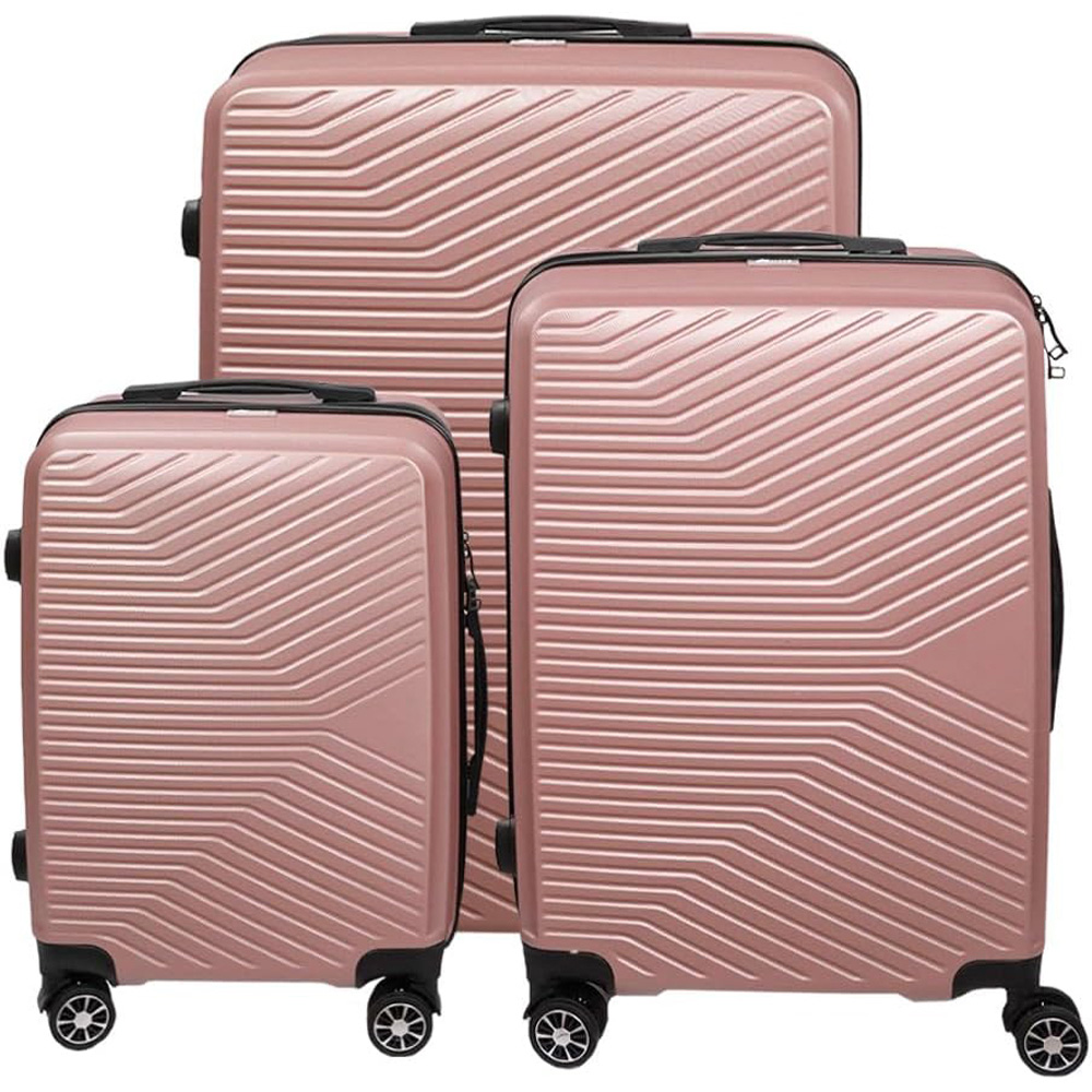 Alivio Set of 3 Rose Gold Hard Shell Luggage Suitcase Image 1