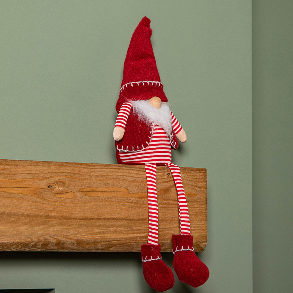 Samuel Alexander Red and White Stripe Sitting Gonk Christmas Decoration 50cm Image 7