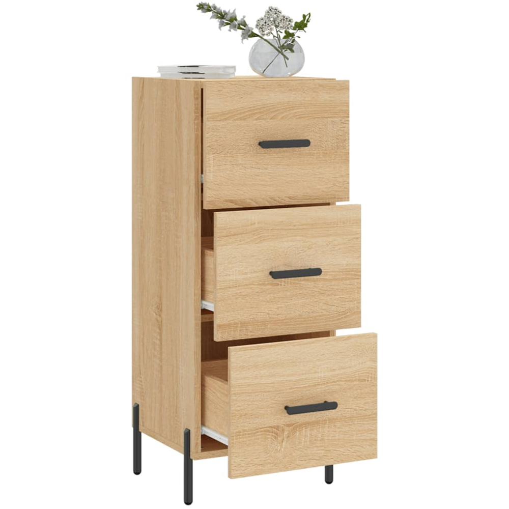 vidaXL 3 Drawer Sonoma Oak Sideboard Image 4