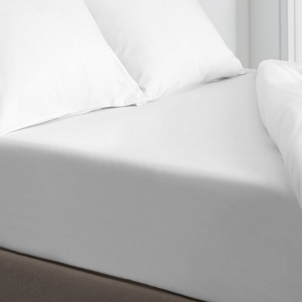 Velosso Microfibre Super King Size White Fitted Sheet Image 2