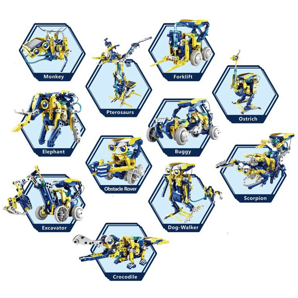 H&O Direct Kids 11-in-1 DIY Solar Robot Toy STEM Project Set Image 2