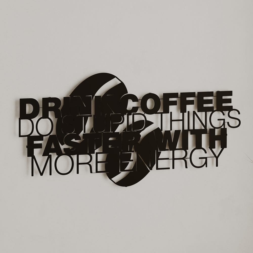 Decortie Black Metal Coffee For More Energy Wall Art Image 4