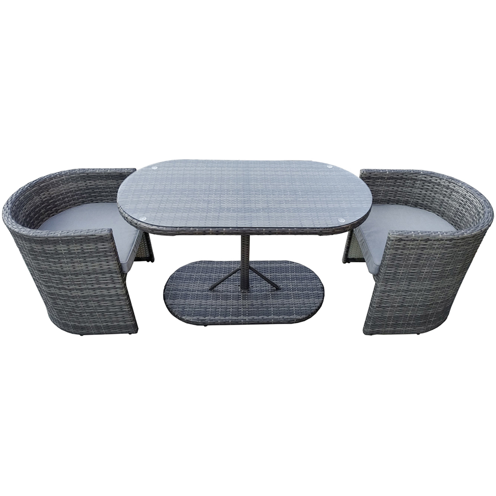 Charles Bentley St Tropez 2 Seater Bistro Set Grey Image 2