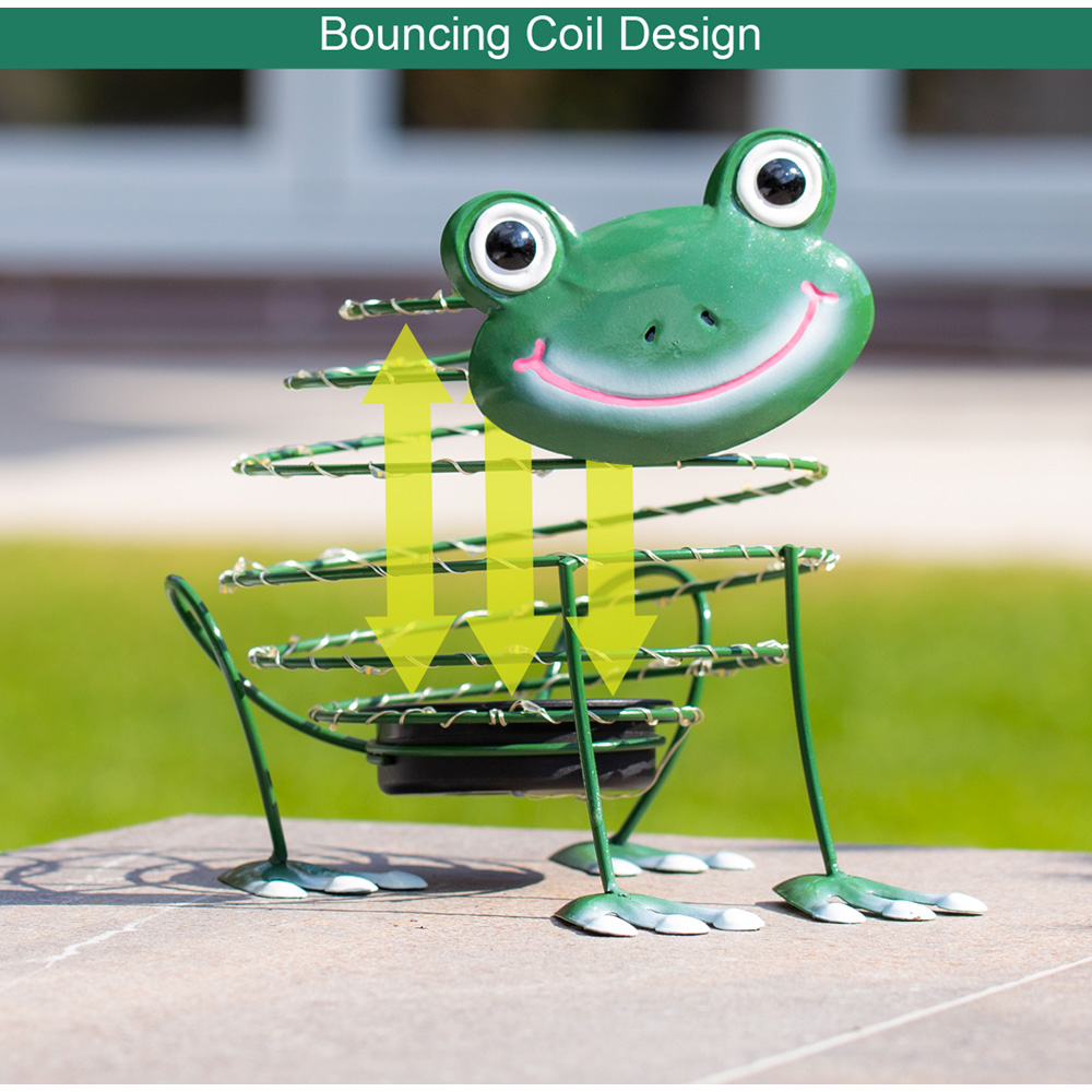 GardenKraft Micro LED Solar Wire Frog Statue Image 5