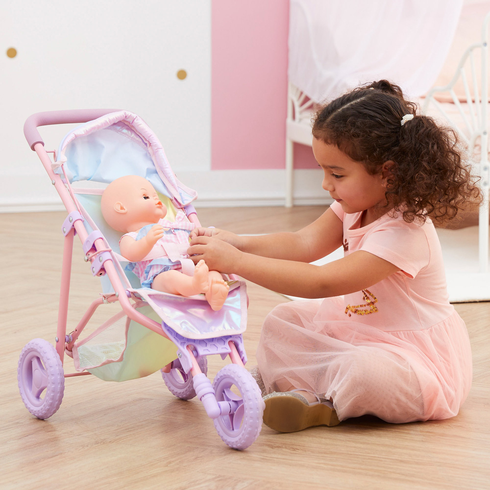Teamson Kids Olivia's Little World Iridescent Magical Dreamland Baby Doll Jogging Stroller Image 6